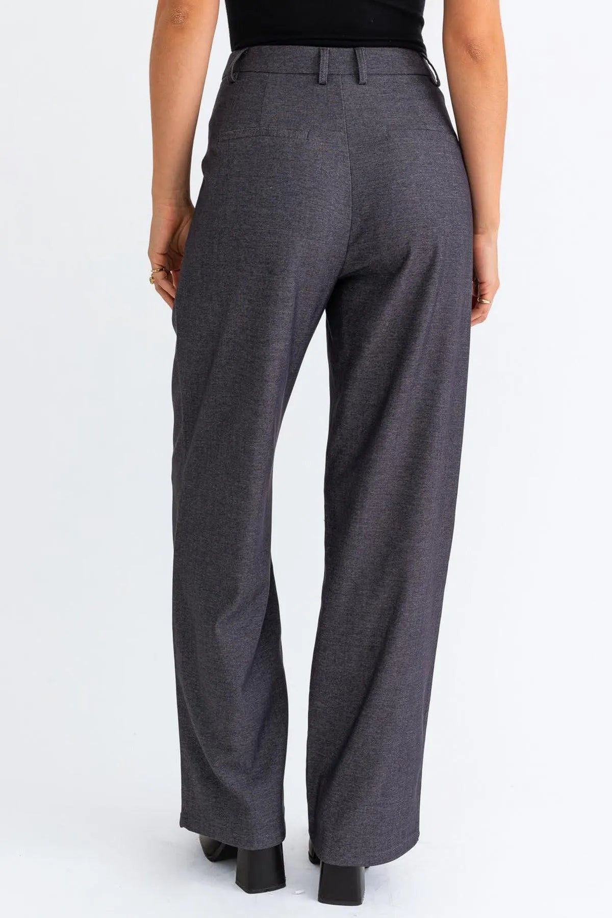 Elegant High Waisted Flowy Denim Pants - Tasha Apparel Wholesale