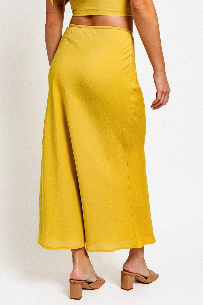 V-Neck back Tie Crop Top & Bias Maxi Skirt Set - Tasha Apparel Wholesale