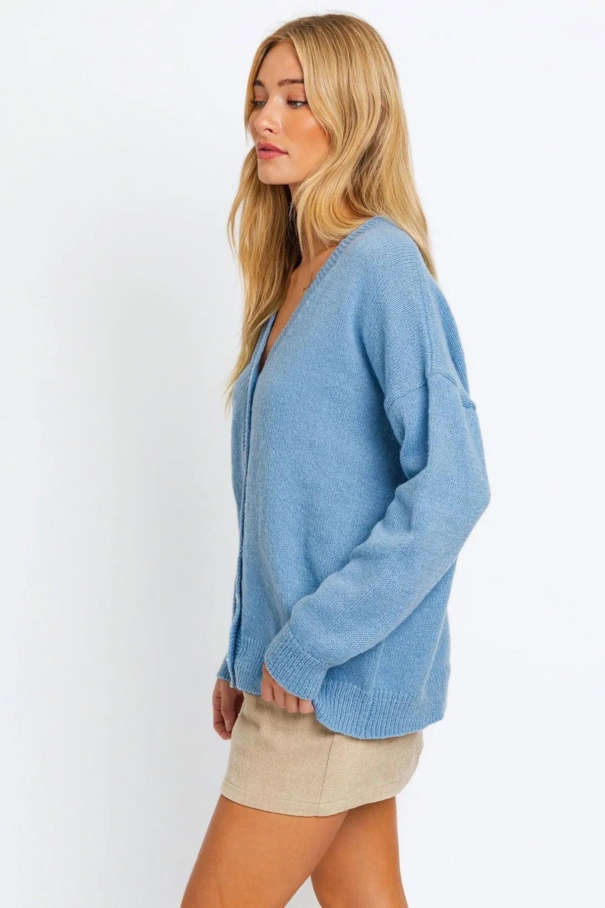 Long Sleeve V-Neck Oversized Sweater Cardigan - Tasha Apparel Wholesale
