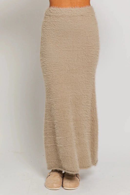 Soft Fuzzy Sweater Maxi Skirt - Tasha Apparel Wholesale