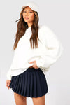High Waisted Pleated Sweater Mini Skirt - Tasha Apparel Wholesale