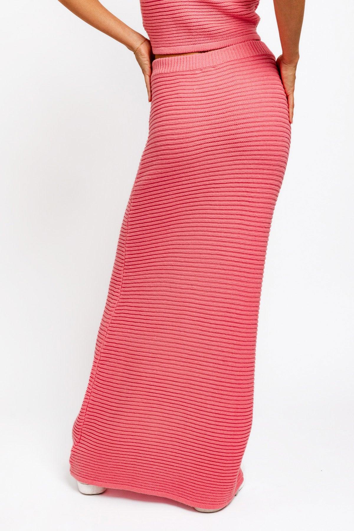 High Waisted Ribbed Knit Maxi Skirt - Tasha Apparel Wholesale