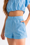 Blue Sky High Waist Front Pockets Shorts - Tasha Apparel Wholesale