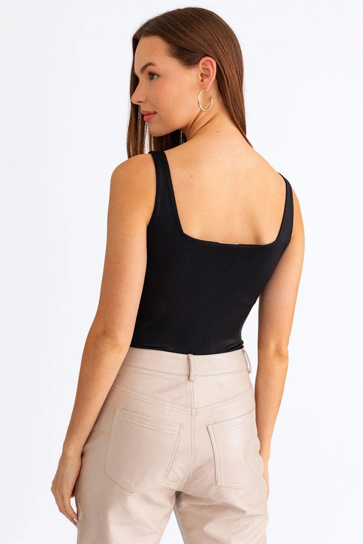 Square Neck Shine Tank Bodysuit - Tasha Apparel Wholesale