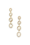 Oval Long Rhinestone Linear Earrings - Tasha Apparel Wholesale