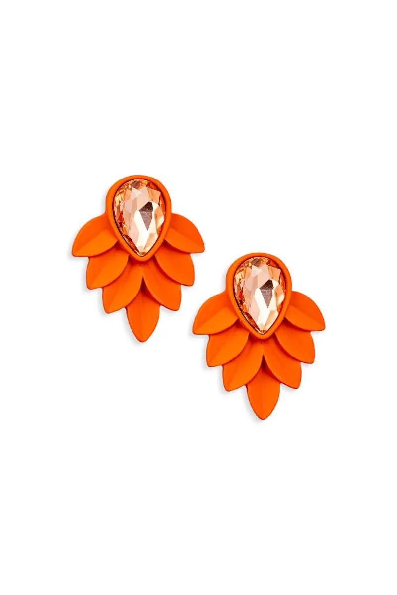Retro Crystal Teardrop Leaf Earrings - Tasha Apparel Wholesale