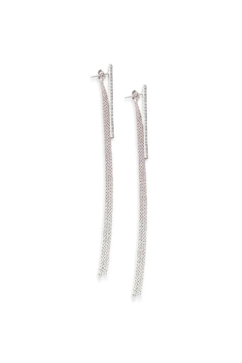 Dainty Chain Fringe Liner Drop Earrings - Tasha Apparel Wholesale