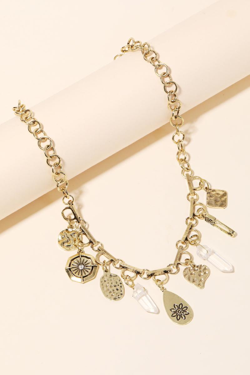 Vintage Chain Assorted Charm Necklace - Tasha Apparel Wholesale
