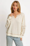 V-Neck Dolman Sleeve OverSize Knit Top - Tasha Apparel Wholesale