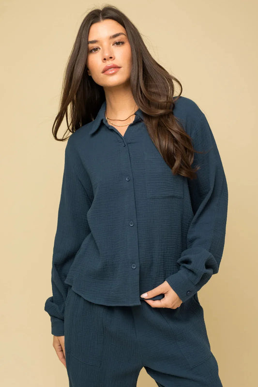 100% Cotton Long Sleeve Button Down Shirt - Tasha Apparel Wholesale