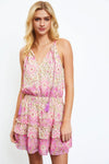Wester Boho flower Print Ruffled Romper Dress - Tasha Apparel Wholesale