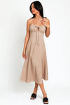 Flare Front Tie Front Slit Midi Dress - Tasha Apparel Wholesale