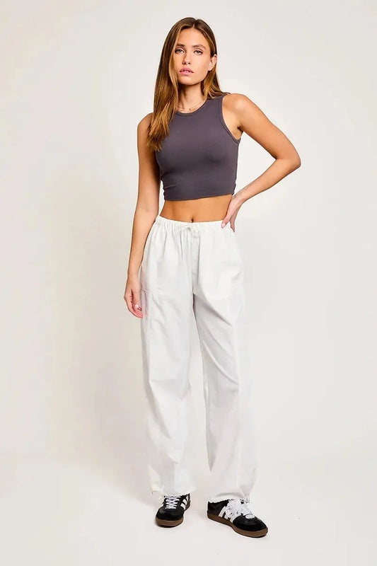 Modern High-Waist Drawstring Ankle-Tie Jogger Pants - Tasha Apparel Wholesale