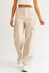 High Rise Faux Leather Cargo Pants - Tasha Apparel Wholesale