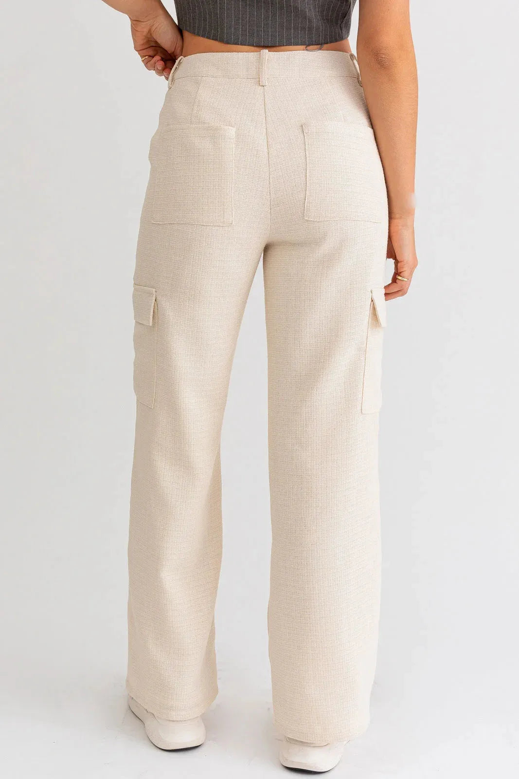 High Rise Faux Leather Cargo Pants - Tasha Apparel Wholesale