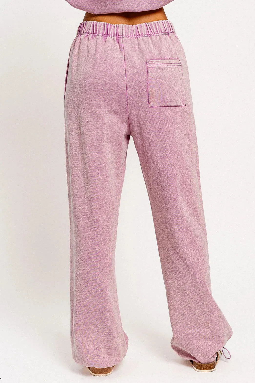 Elastic Waist Wide Leg Back Pocket Sweatpants - Tasha Apparel Wholesale