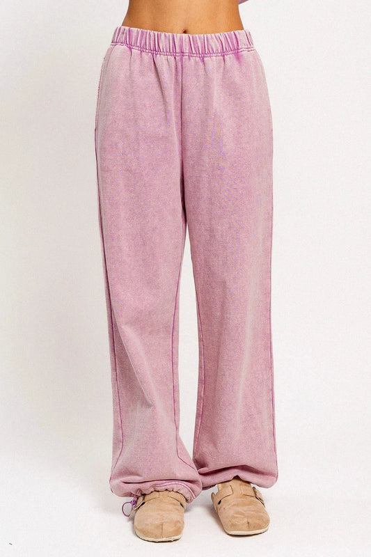 Elastic Waist Wide Leg Back Pocket Sweatpants - Tasha Apparel Wholesale