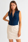 Ivory A-Line Corduroy Mini Skirt - Tasha Apparel Wholesale