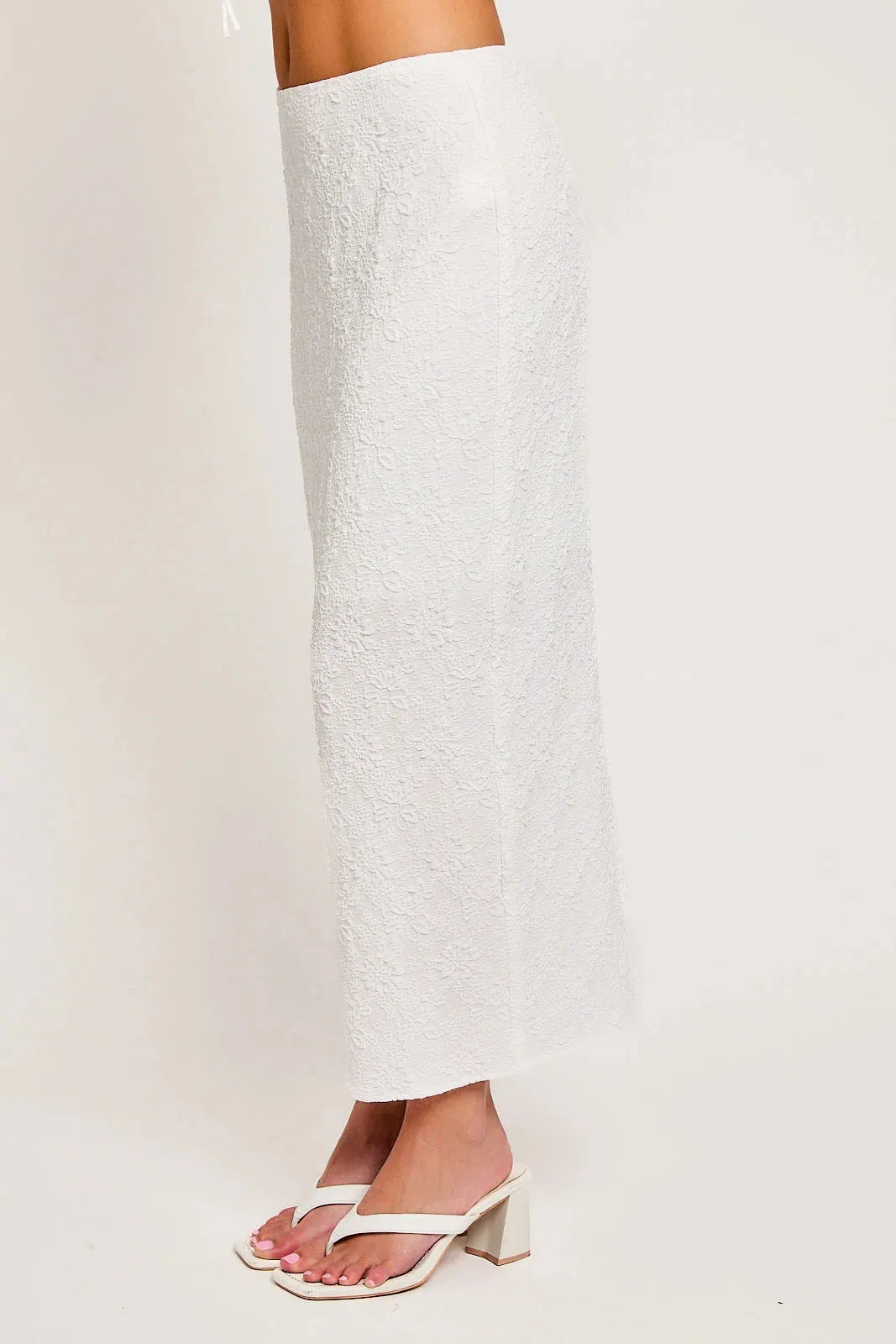 Lace Tie Up Ruffled Crop Top & Maxi Skirt Set - Tasha Apparel Wholesale