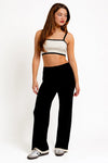 Ribbed Crop Contrast Top & Sweater Pants Set - Tasha Apparel Wholesale
