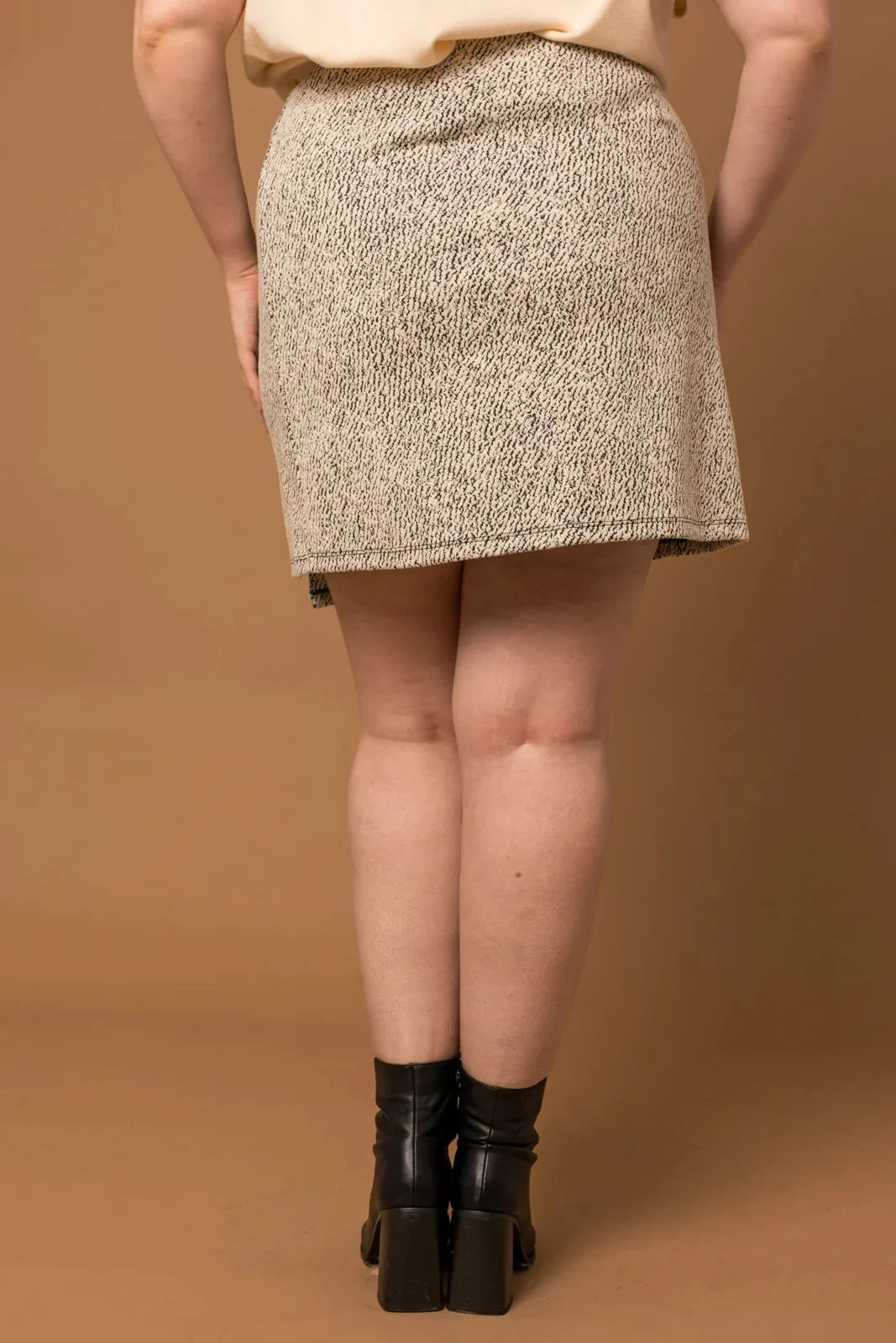 Plus Size Button Down Knit Wrap Mini Skirt - Tasha Apparel Wholesale
