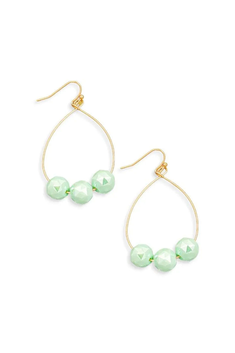 Boho Glass Beaded Wire Hook Teardrop Shape Earrings - Tasha Apparel Wholesale