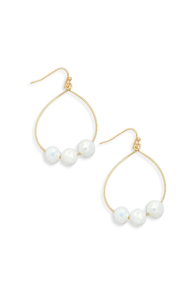 Boho Glass Beaded Wire Hook Teardrop Shape Earrings - Tasha Apparel Wholesale