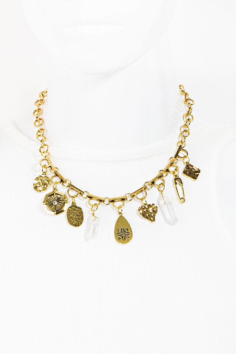 Vintage Chain Assorted Charm Necklace - Tasha Apparel Wholesale