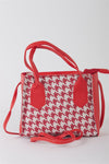 Houndstooth Print Two Handles Small Mini Handbag - Tasha Apparel Wholesale