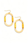 Boho Metal Brushed Wooden Semi Circle Drop Earrings - Tasha Apparel Wholesale