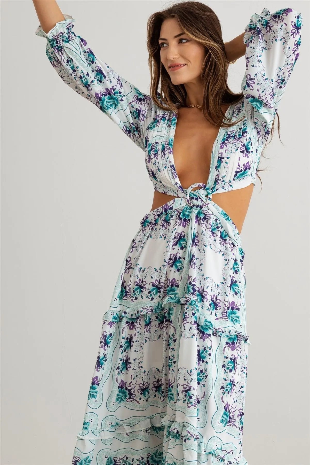 Eureka 4200 Lace 2-Piece Top Dress Lining Criss Cross Back Print