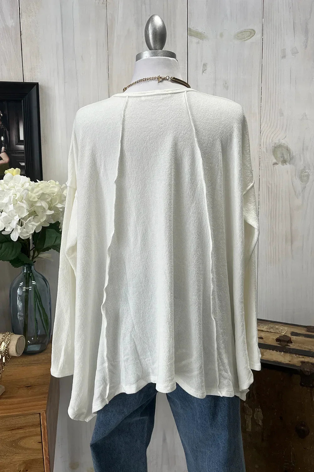 Oversized Asymmetrical Long Sleeve Relaxed Fit Cozy Sweater Top