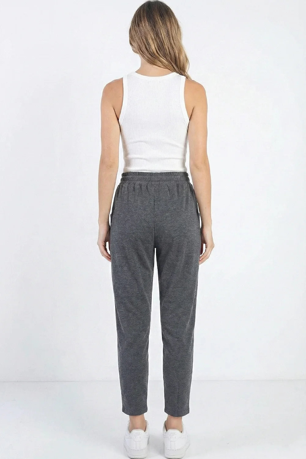 Charcoal Grey Joggers Casual Lounge Pants with Pockets Sweatpants - Tasha Apparel Wholesale