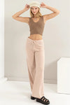 High Waisted Wide Leg Drawstring Comfy Flowy Pants