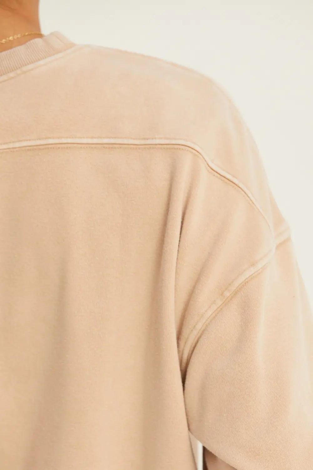 Oversized Basic Crewneck Frayed Hem Casual Cropped Pullover Sweatshirt Top