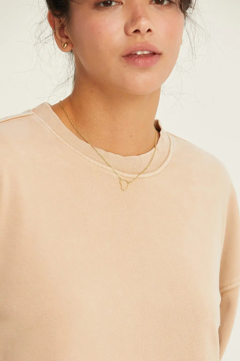 Oversized Basic Crewneck Frayed Hem Casual Cropped Pullover Sweatshirt Top