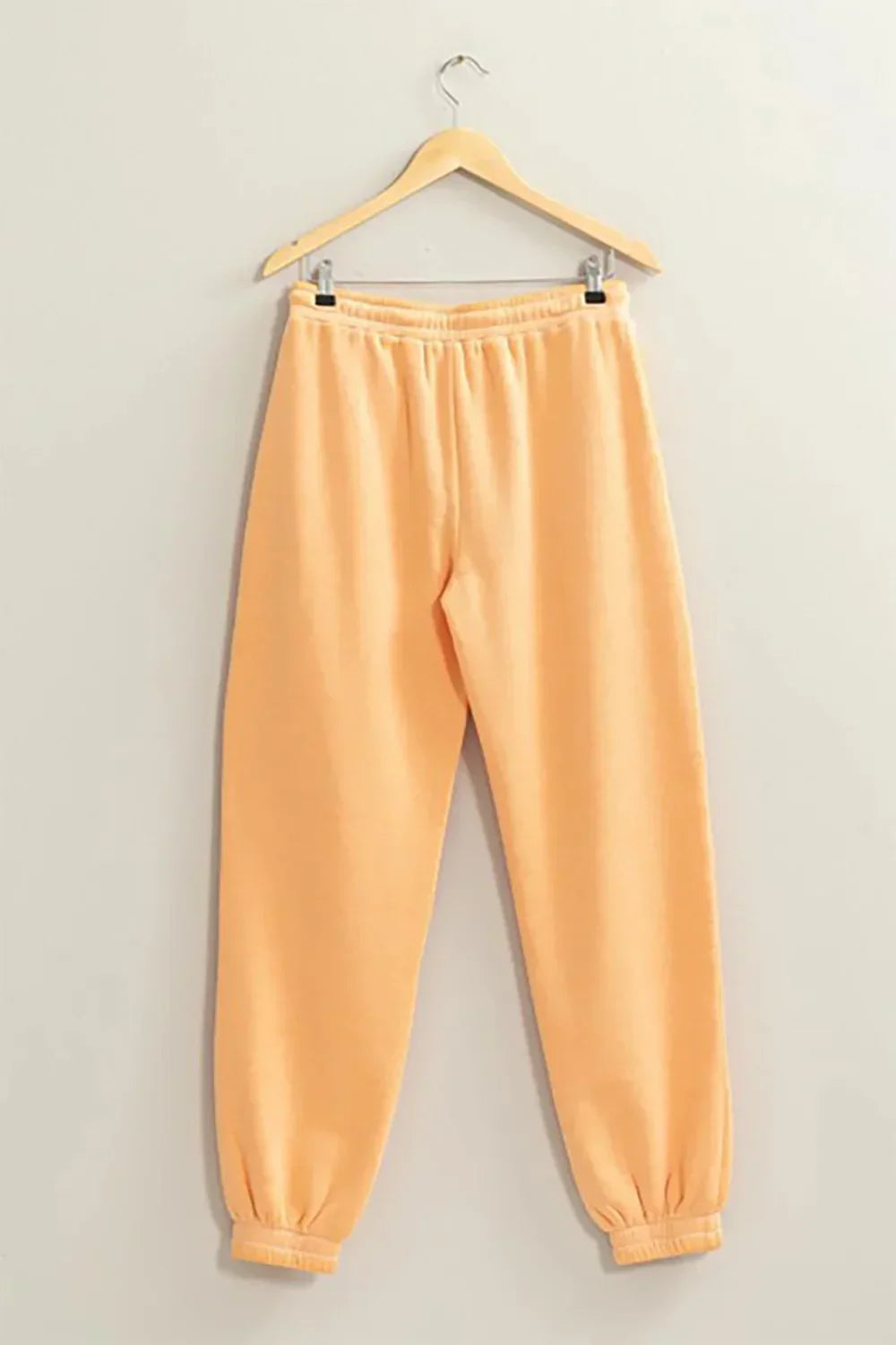 Peach Orange Soft Drawstring Joggers High Waist Comfort Pants