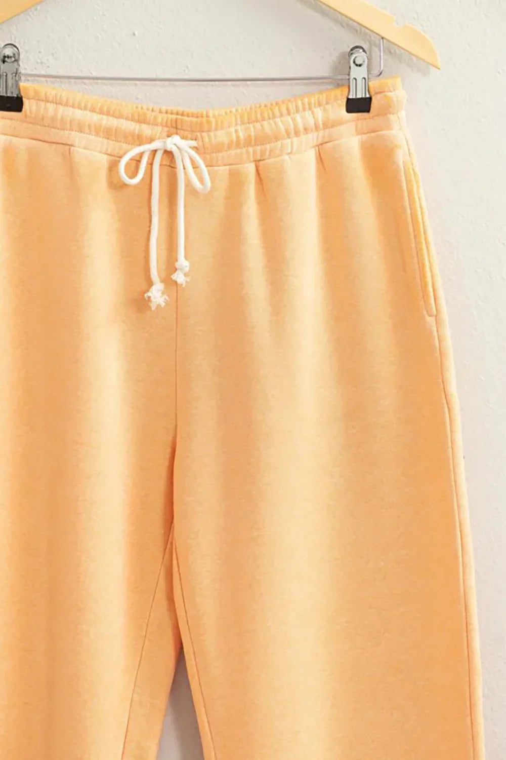 Peach Orange Soft Drawstring Joggers High Waist Comfort Pants