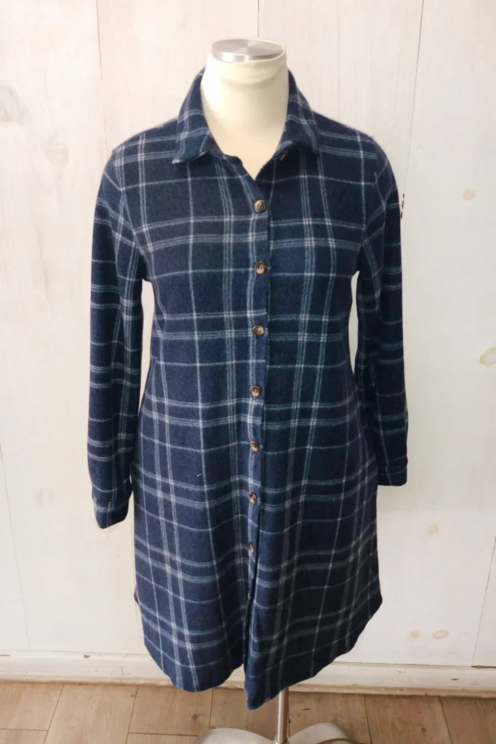 blue plaid dress plus size Elaquor Plus Size Plaid Long Dress With Flutter Sleeves