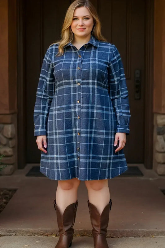 blue plaid dress plus size Uscallm Women Plus Size Sleeveless Round Neck Flowy Plaid Midi Maxi Dress Boho Beach Vacation Summer Sundress Outfits, Blue M