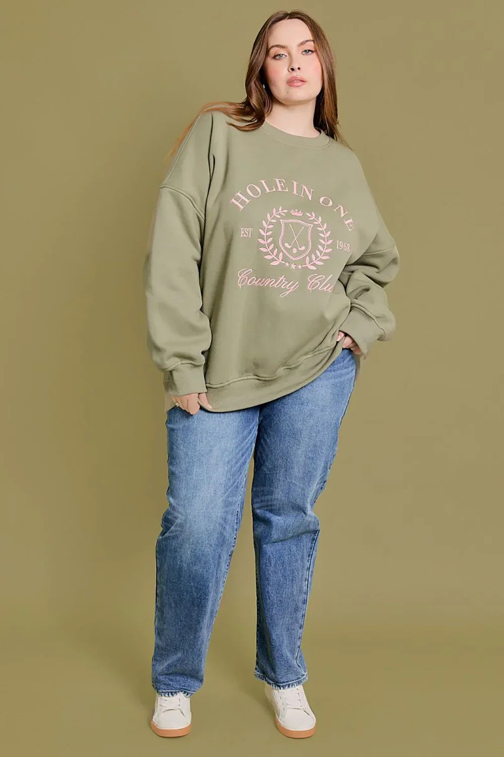 Plus Size "Hole In One Country Club" Vintage Golf Oversized Sweatshirt