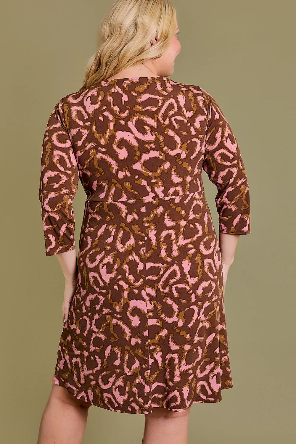 brown plus size sheath dress Women's Plus Chocolate Brown Crossover Bodycon Dress