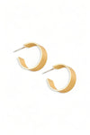 Casual Metallic Thick Flat Hoop Earrings - Tasha Apparel Wholesale