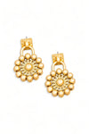 Vintage Circle Flower Pearl Bead Drop Earrings - Tasha Apparel Wholesale