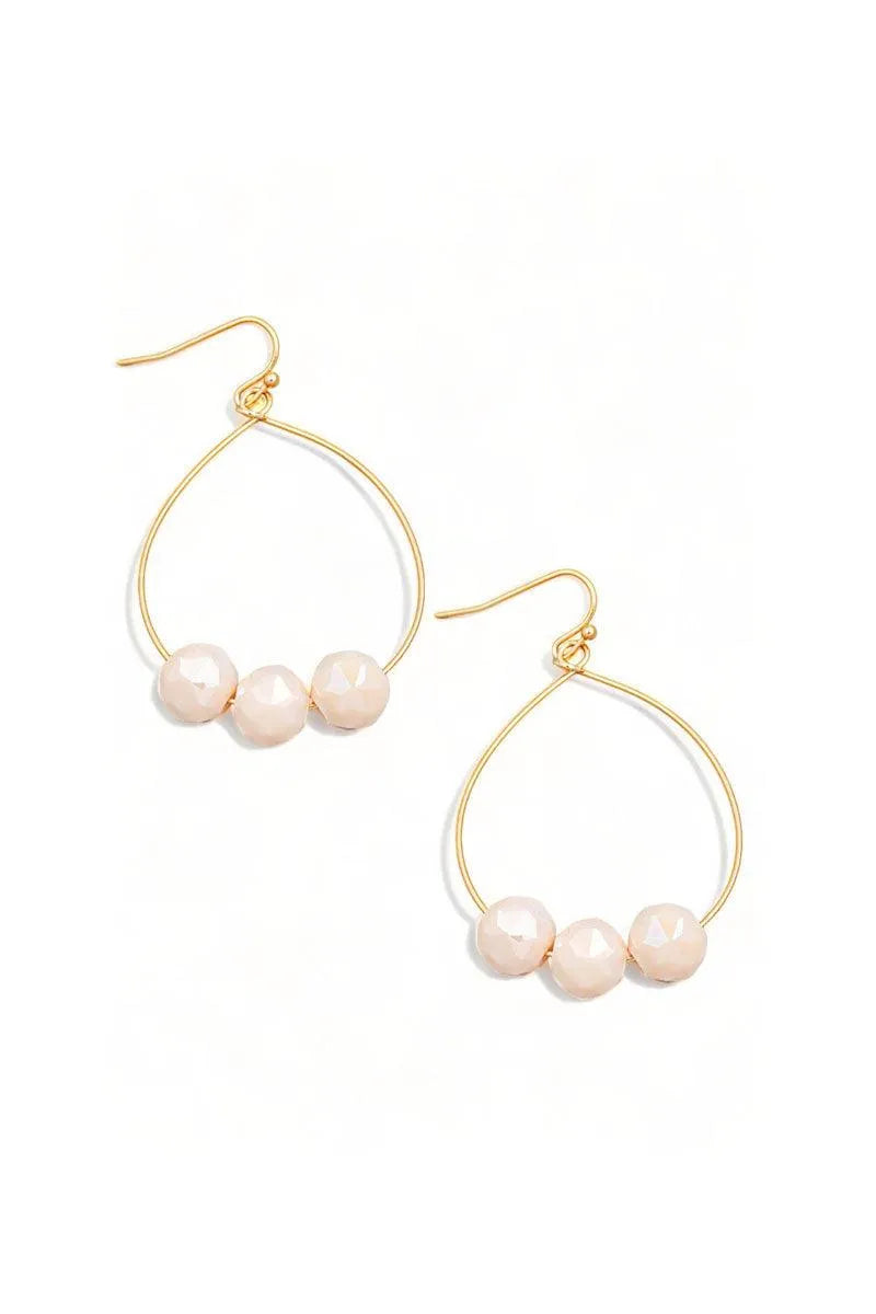 Boho Glass Beaded Wire Hook Teardrop Shape Earrings - Tasha Apparel Wholesale