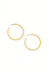 Thin Gold Twist Open Hoop Earrings - Tasha Apparel Wholesale