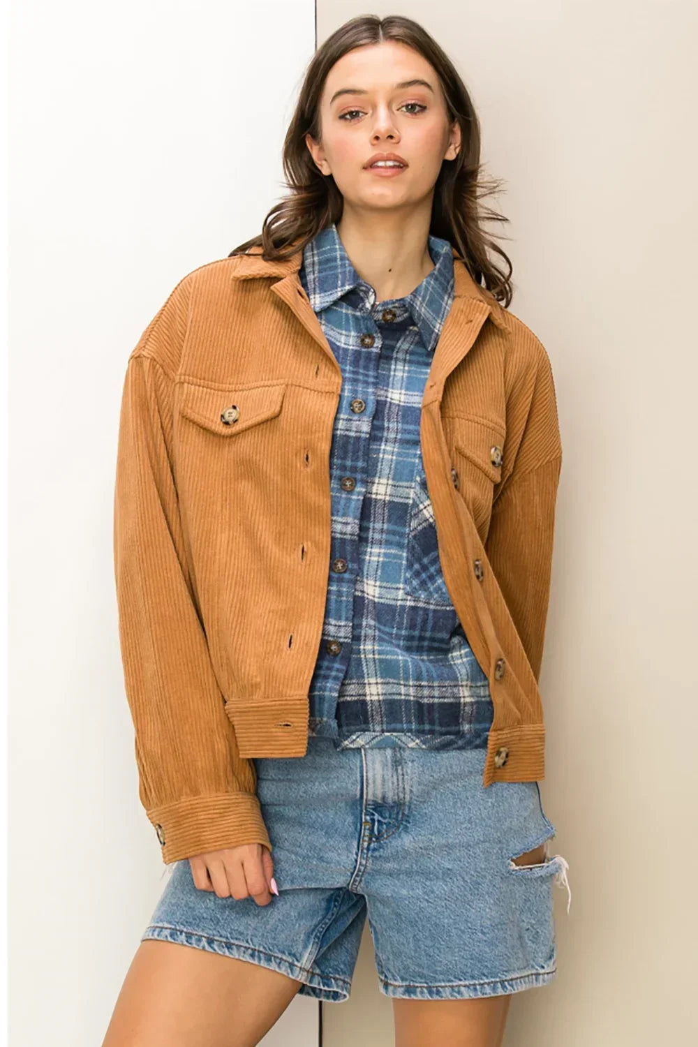 HF24A891 Countryside Corduroy Trucker Jacket - Tasha Apparel Wholesale