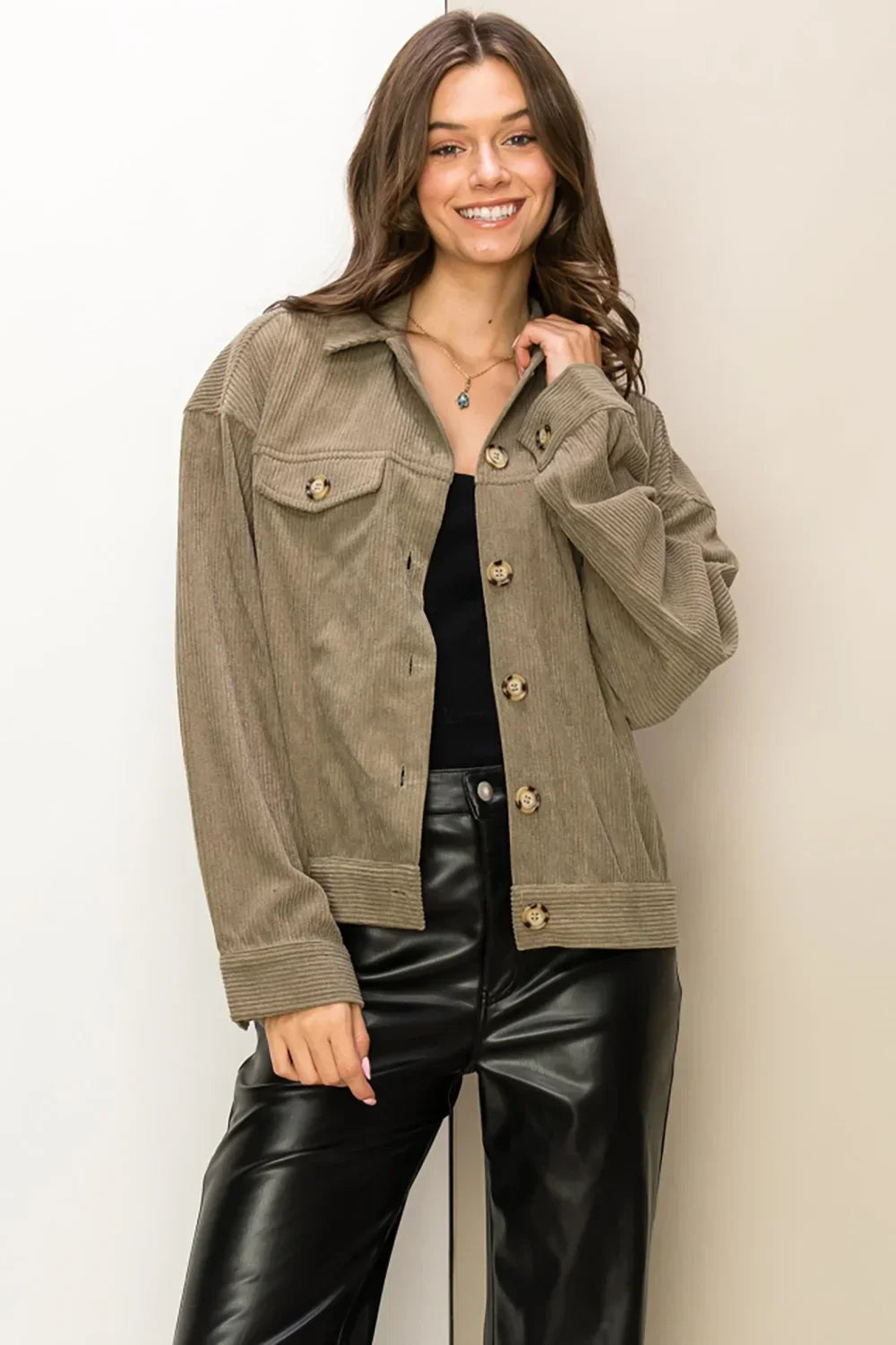 HF24A891 Countryside Corduroy Trucker Jacket - Tasha Apparel Wholesale