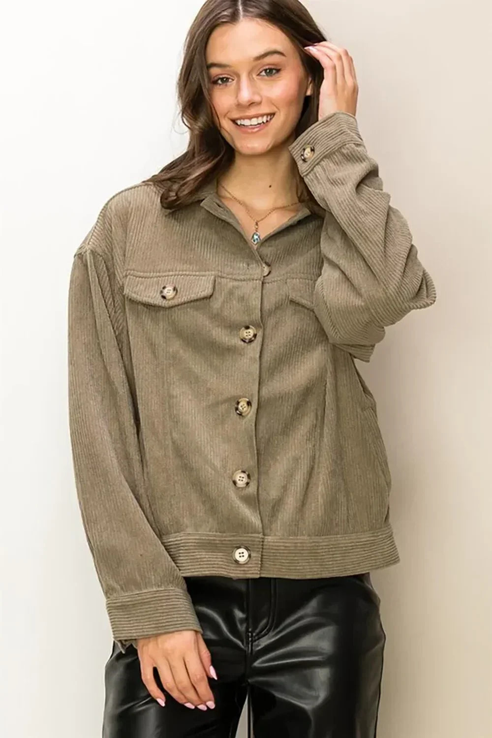 HF24A891 Countryside Corduroy Trucker Jacket - Tasha Apparel Wholesale