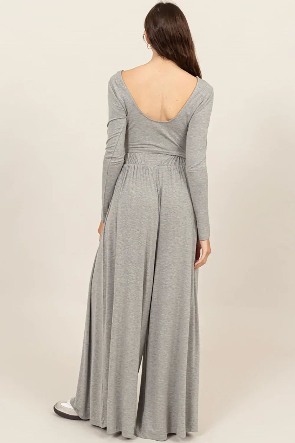 HF24E927-SET Long Sleeve Crop Top & Extra Wide Pants Set - Tasha Apparel Wholesale